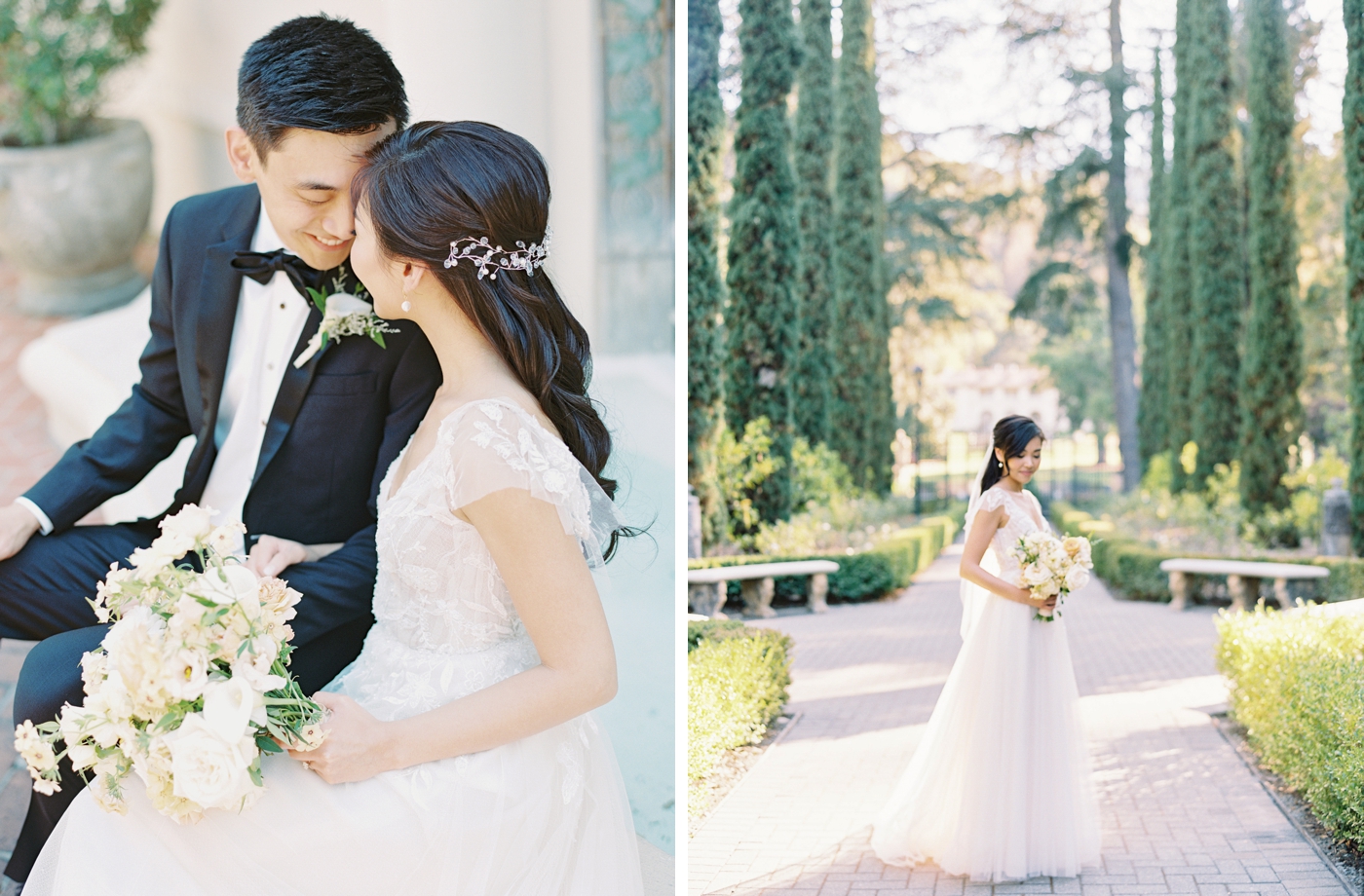 Sunset bride and groom portraits