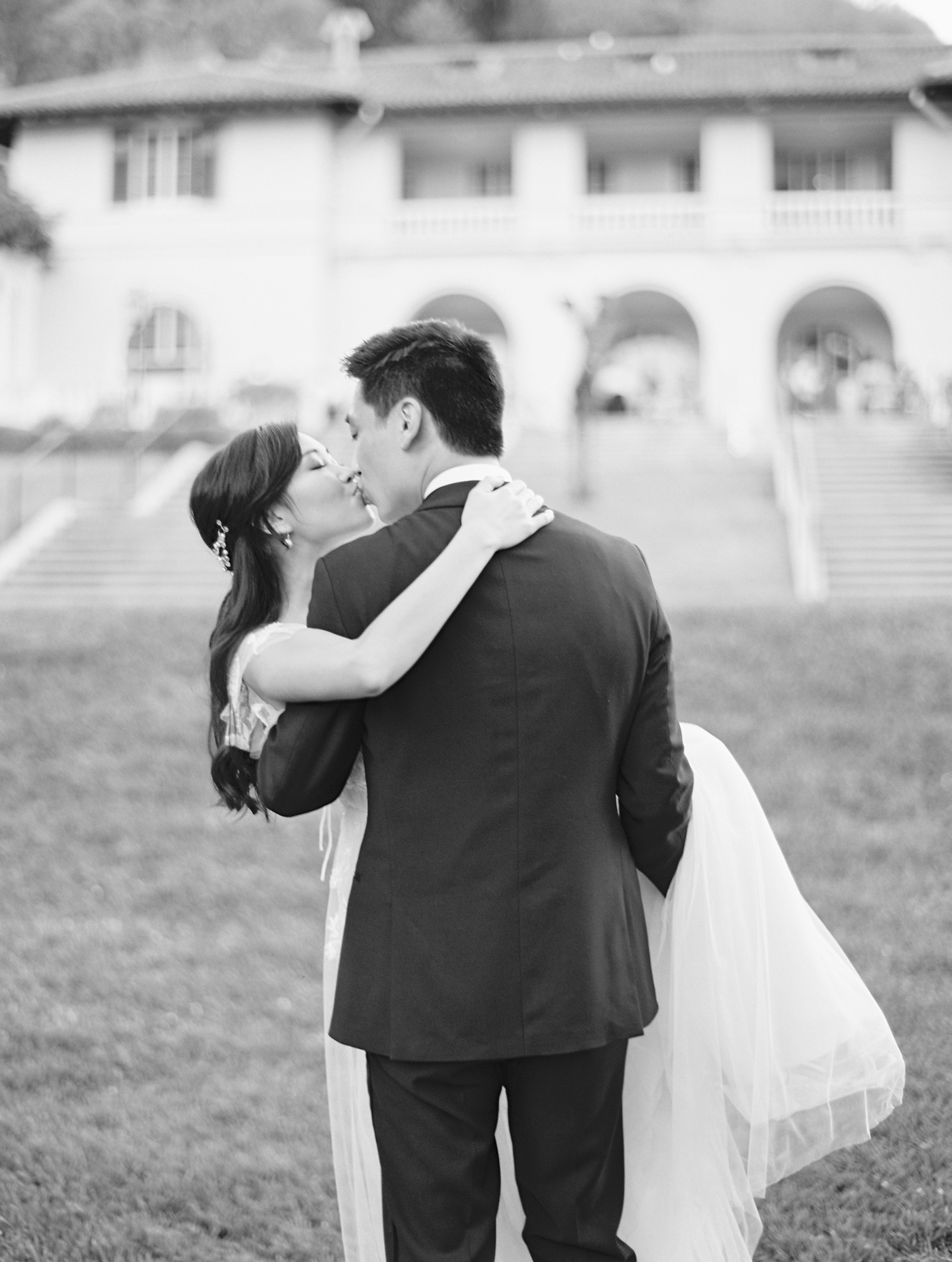 Sunset bride and groom portraits