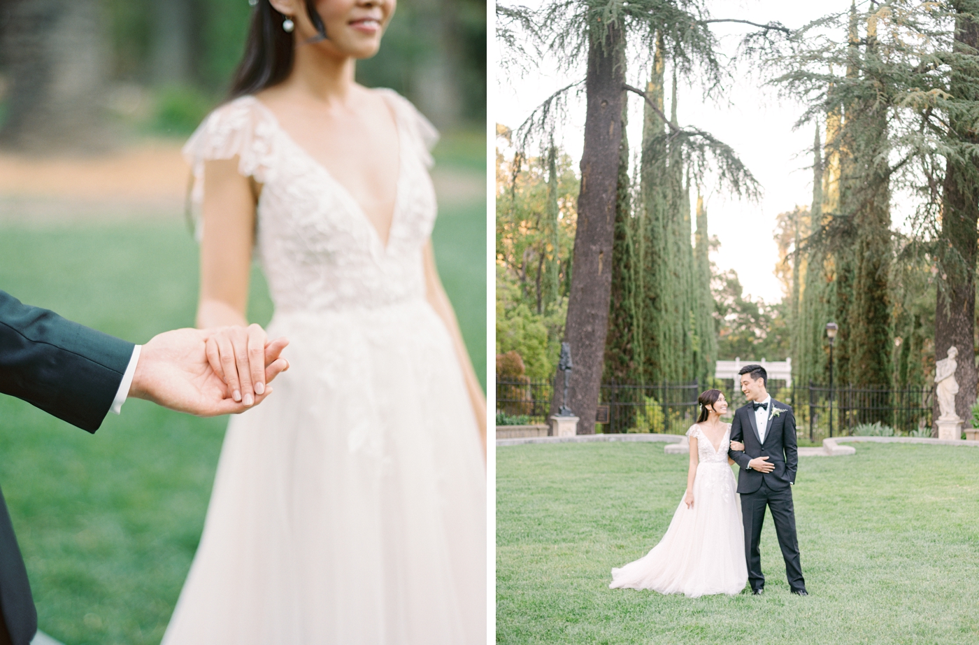 Sunset bride and groom portraits