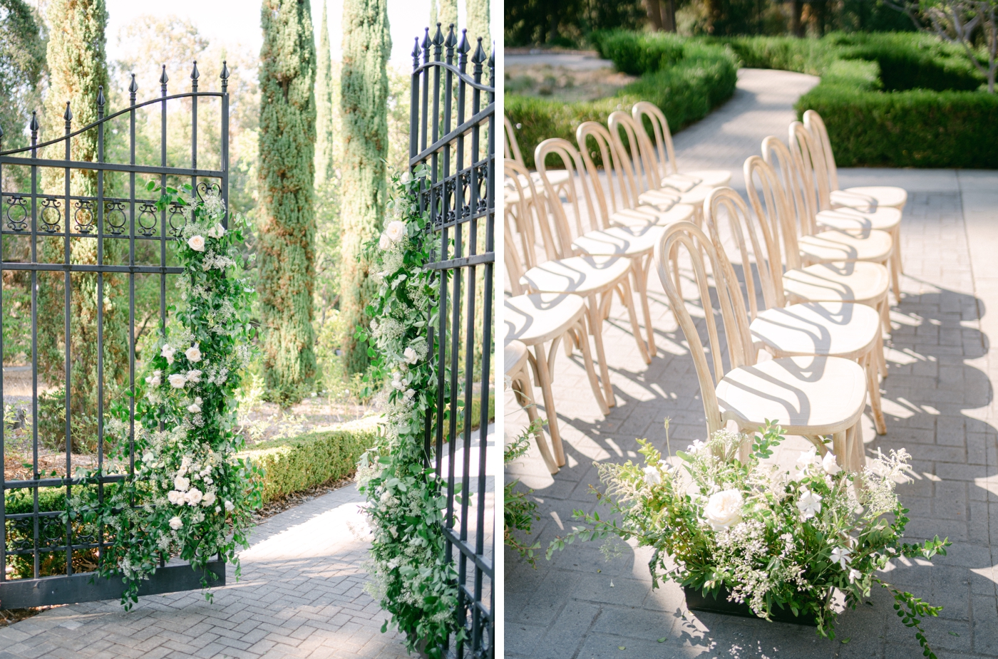 Outdoor wedding ceremony at the Italianate Garden at Villa Montalvo