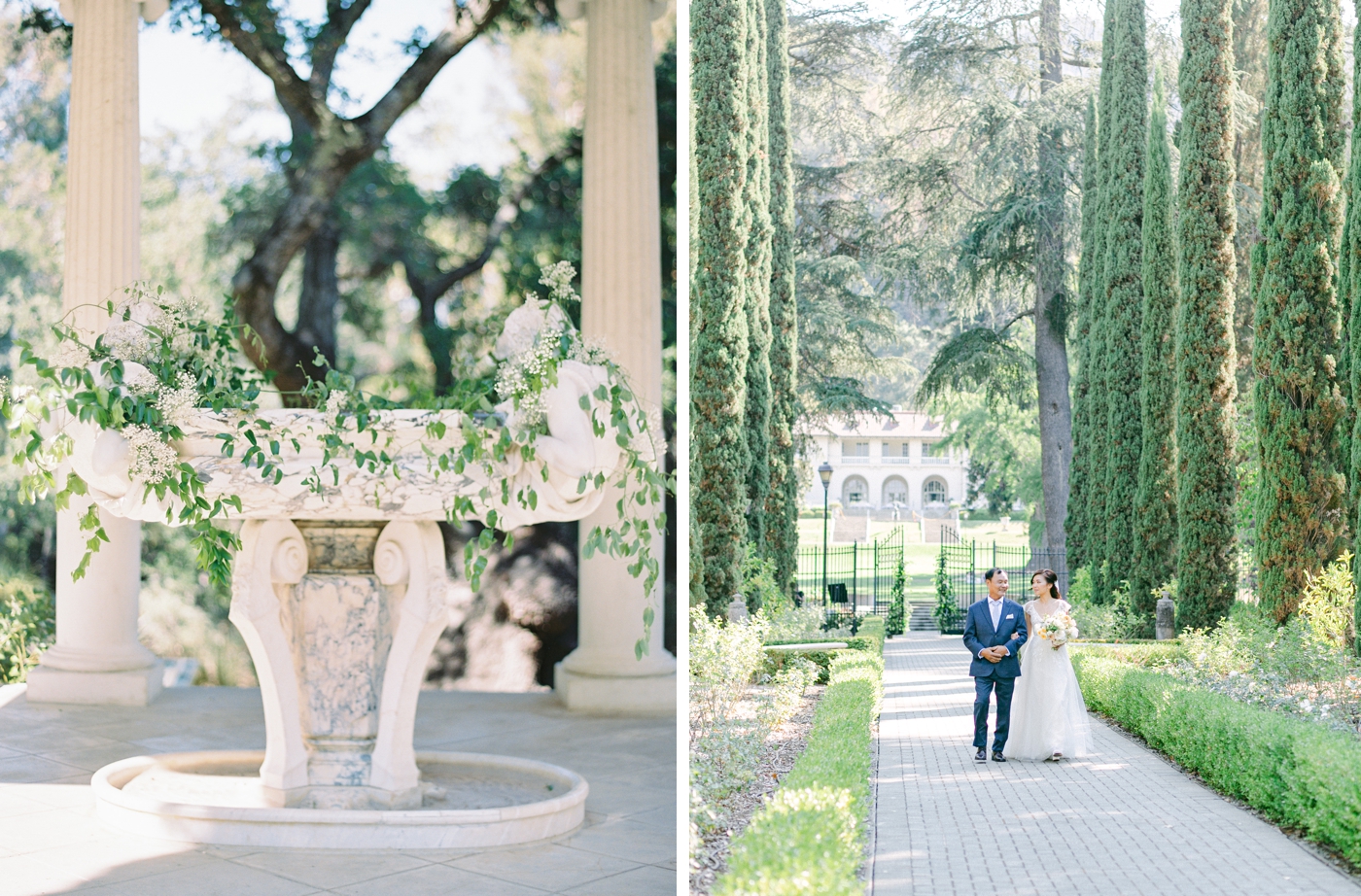 Outdoor wedding ceremony at the Italianate Garden at Villa Montalvo