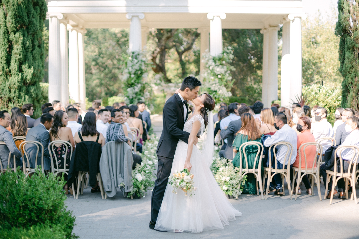 Outdoor wedding ceremony at the Italianate Garden at Villa Montalvo