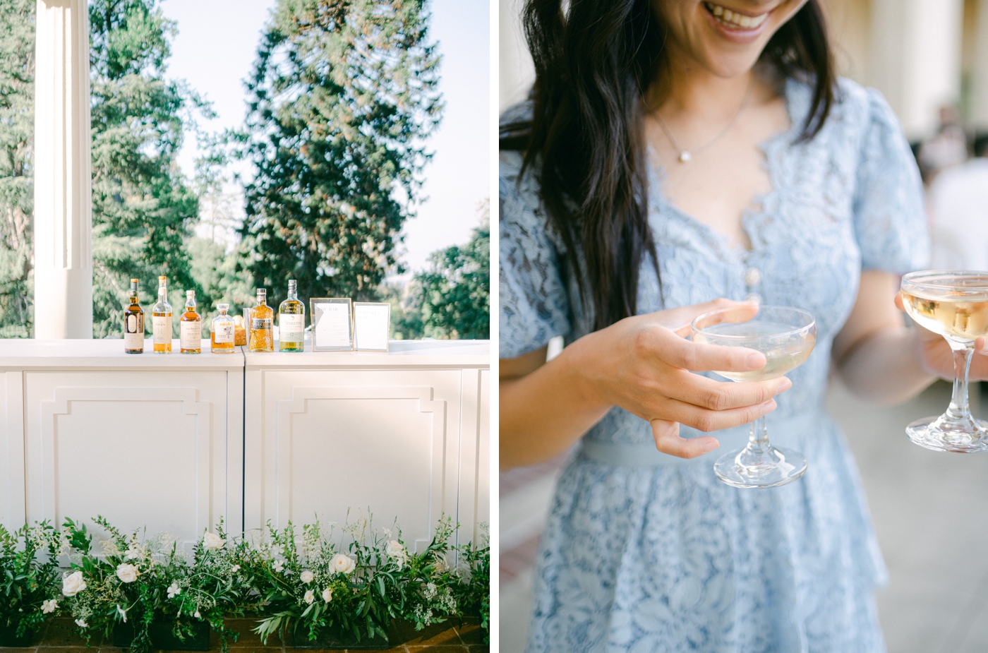 Outdoor wedding reception on the Pavillion at Villa Montalvo