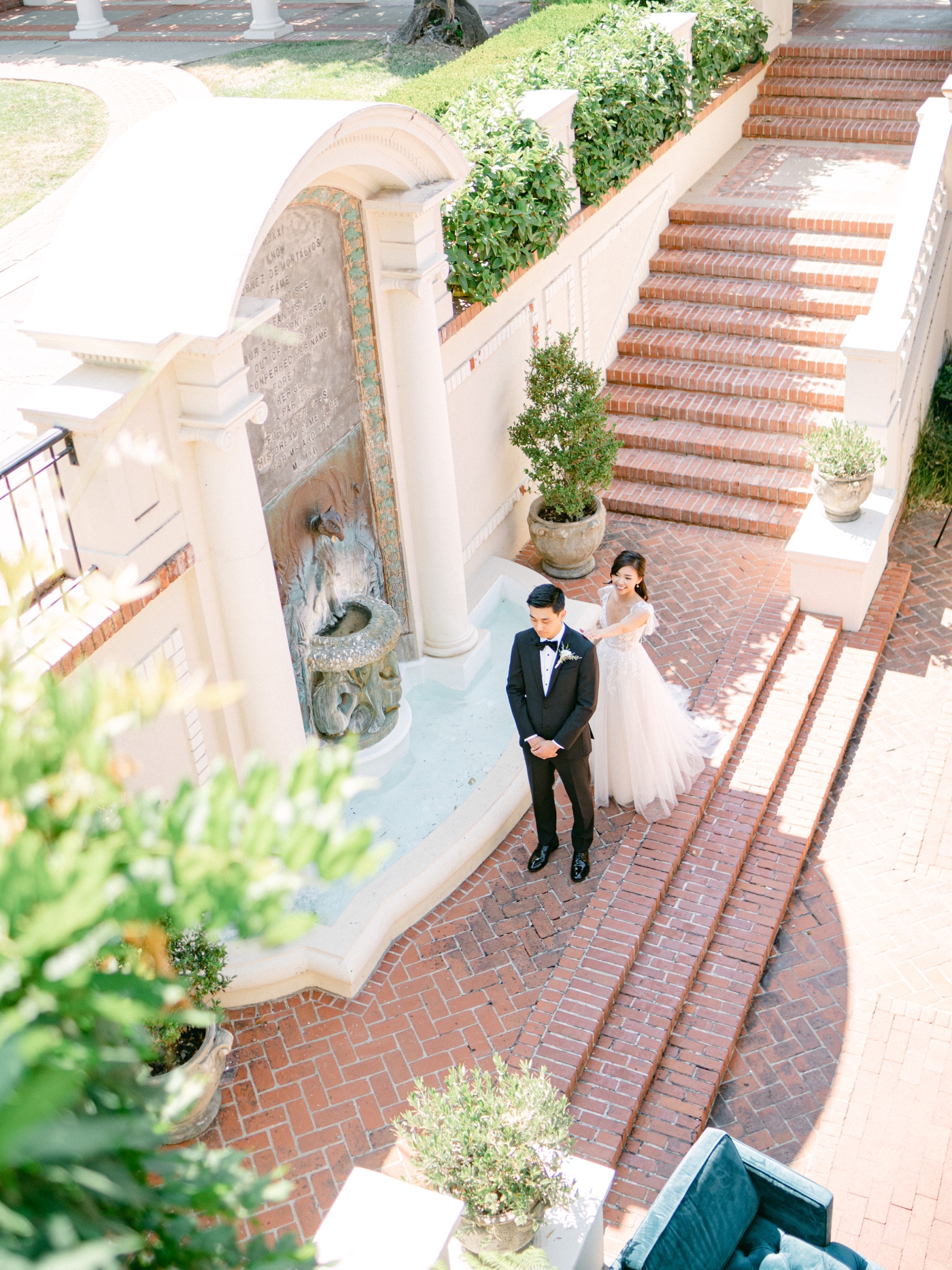 Bride and groom first look