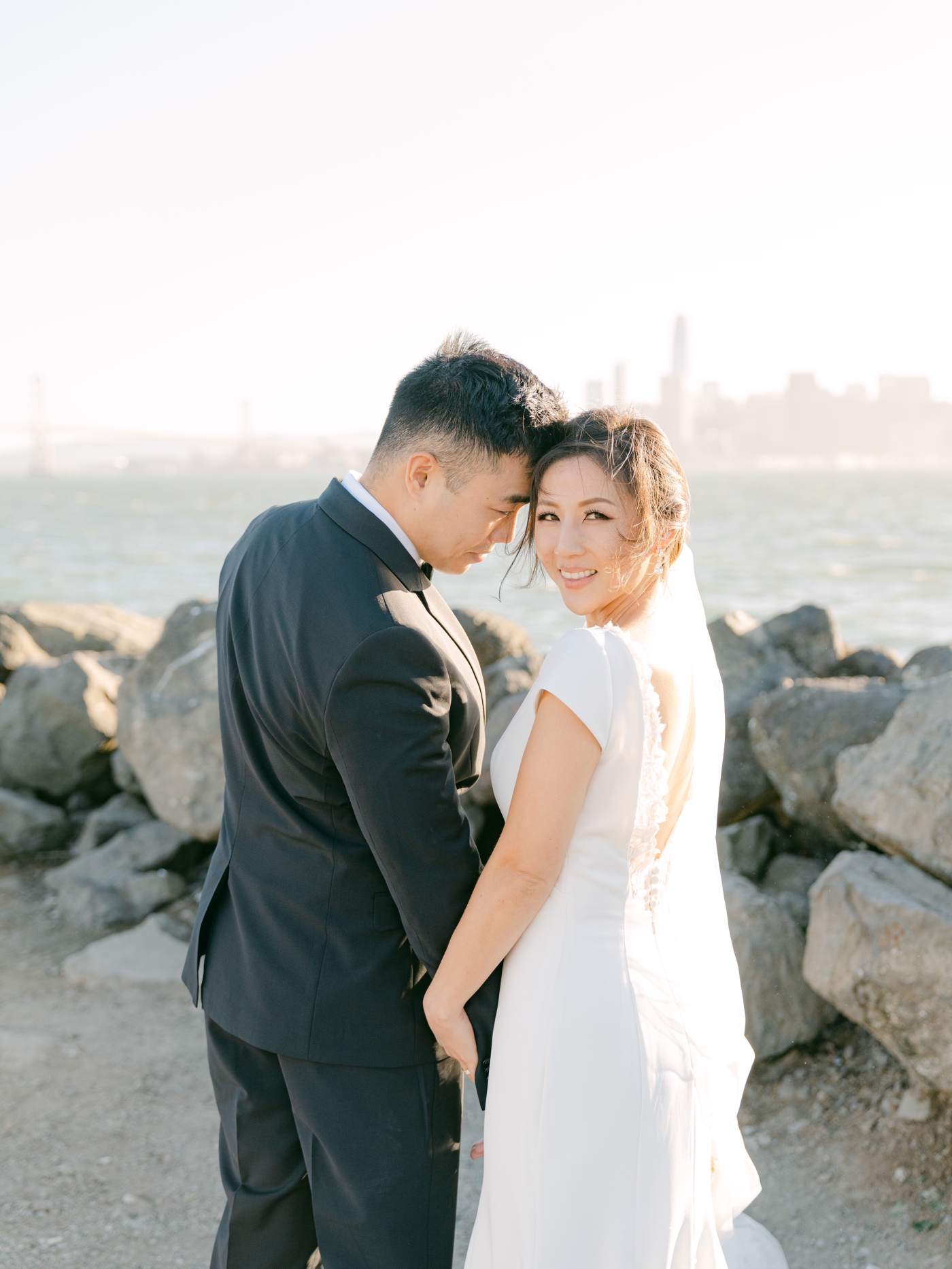 Bride and groom portraits at Aracely Cafe