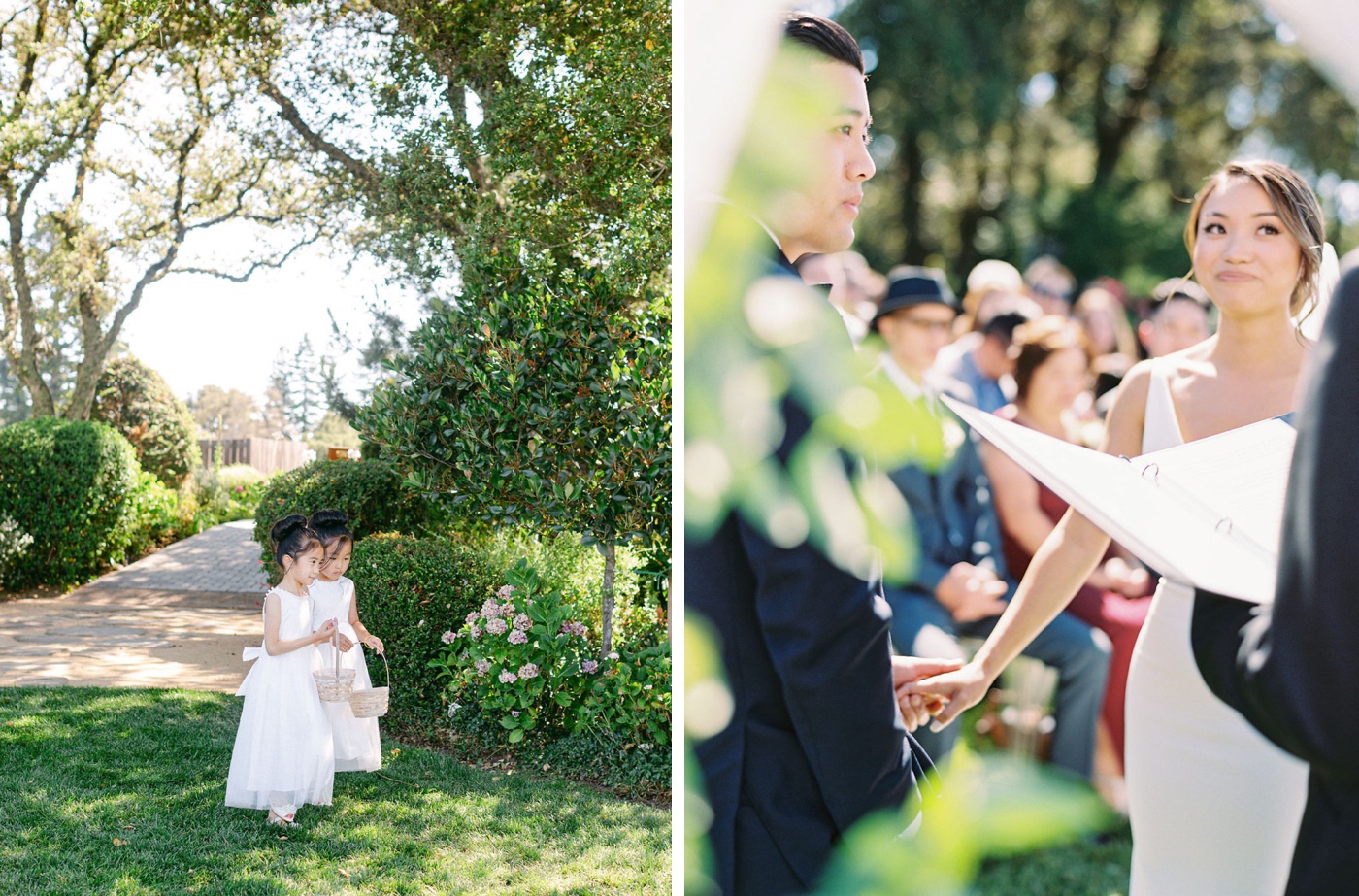 Outdoor wedding ceremony at Thomas Fogarty Winery