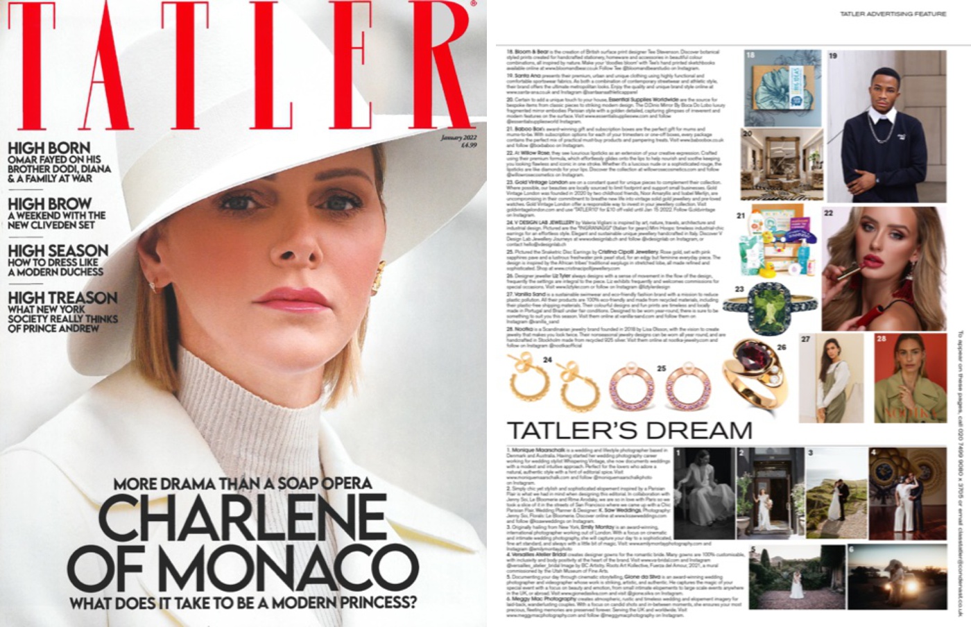 Parisian inspired editorial feature in Tatler Magazine UK